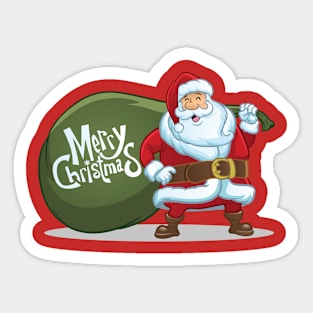 santa claus bring the christmas presents Sticker